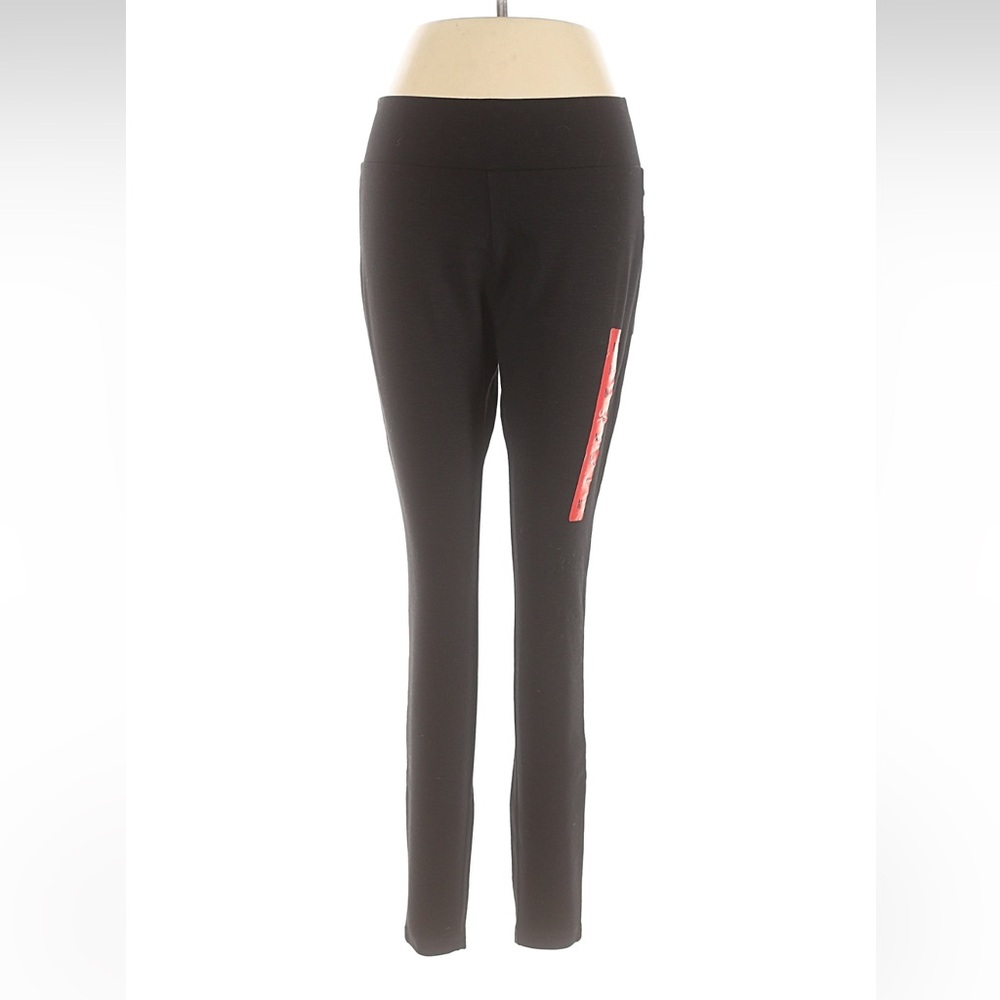 Matty M Black Leggings with Red Accent